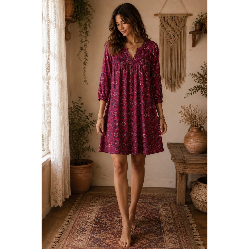 American Eagle Floral Cottagecore Mini Dress Festival Indie Boho Chic Size S